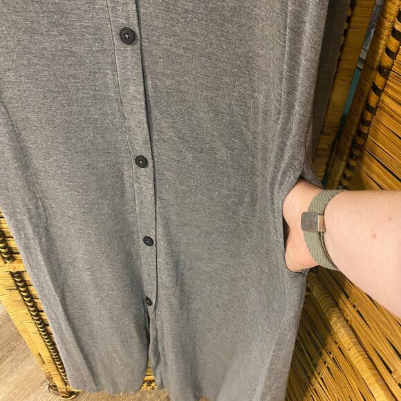 Cuddl Duds Gray Softwear Stretch Long Button Cardigan Duster Small modal blend - Picture 6 of 8